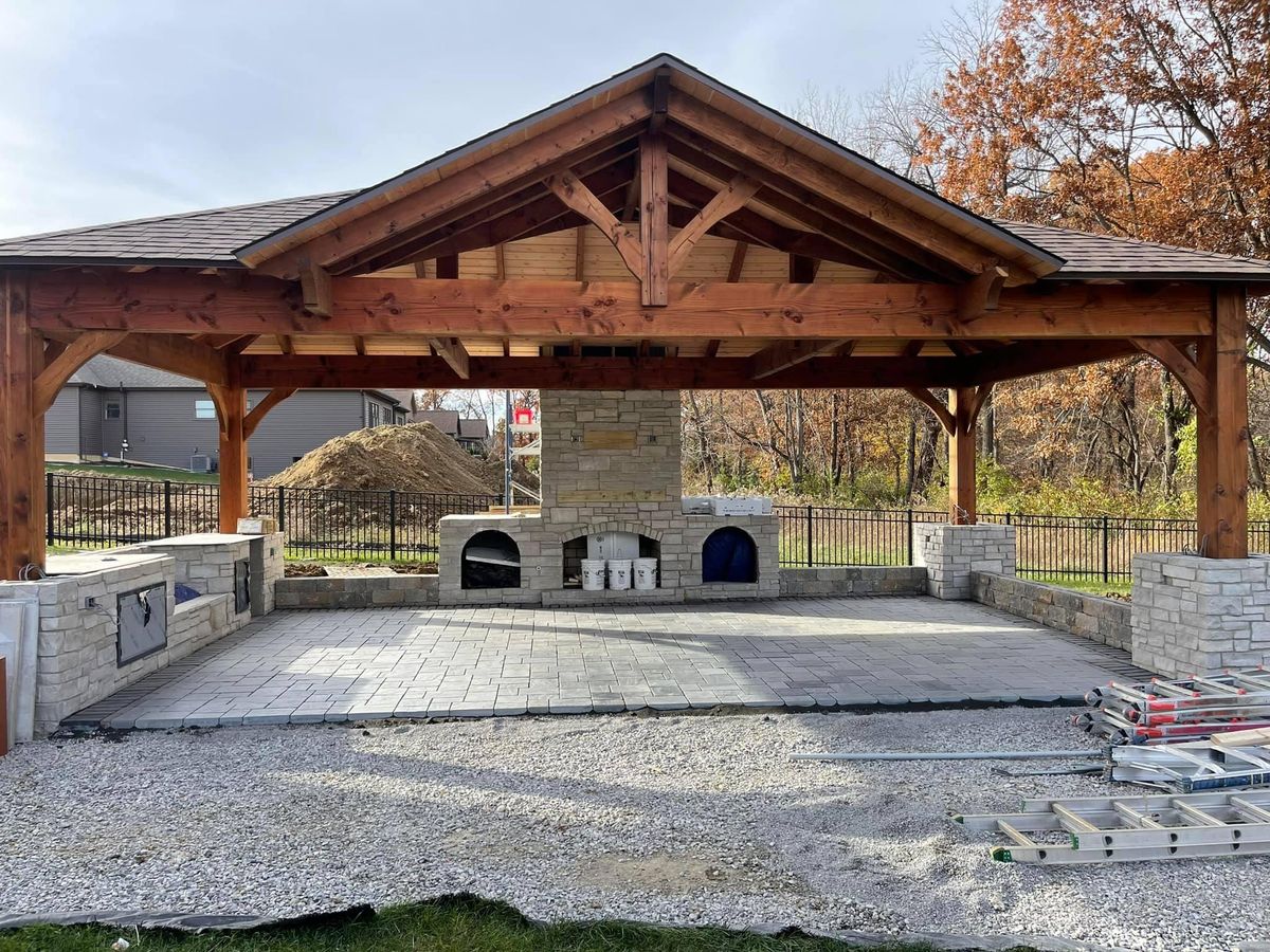 Luxury patio and pergola build by Fowler Custom Exteriors